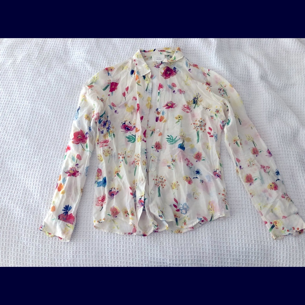 Sezane summer floral blouse 38